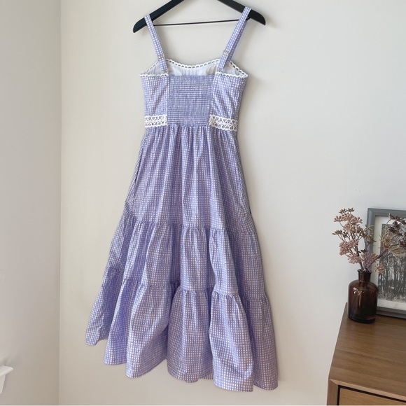 Lilly Pulitzer Olivet Stretch Midi Dress in Light Lilac Verbena Gingham - Picture 8 of 16